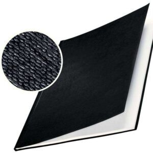 leitz pack de 10 tapas rigidas impressbind 3,5mm capacidad para 15 35 hojas a4 encuadernacion de alta calidad superficie de lino lacada papel blanco sin acido color negro