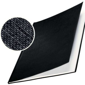 leitz pack de 10 tapas rigidas impressbind 7mm capacidad de 36 70 hojas a4 encuadernacion de alta calidad exterior superficie de lino lacada papel blanco sin acido color negro