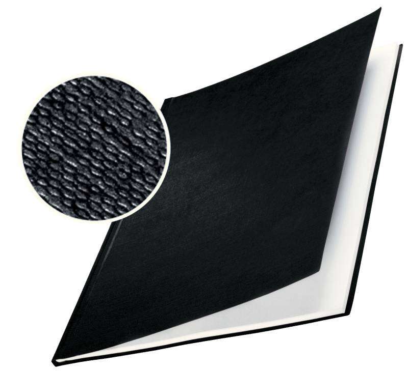 leitz pack de 10 tapas rigidas impressbind 7mm capacidad de 36 70 hojas a4 encuadernacion de alta calidad exterior superficie de lino lacada papel blanco sin acido color negro