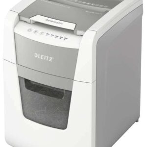 leitz iq 100 autofeed p4 destructora automatica de papel corte en particulas p 4 autoalimentacion 100 hojas, manual 8 hojas capacidad de la papelera de 34l color blanco/gris
