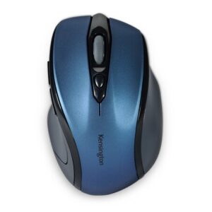 kensington pro fit raton inalambrico 2,4ghz 1600dpi sensor optico 1750ppp 5 botones uso diestro tamaño mediano ergonomico color azul/negro