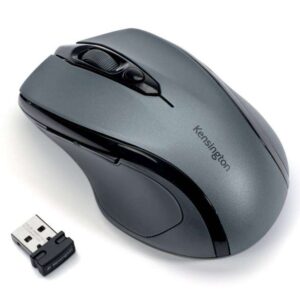 kensington pro fit raton inalambrico 2,4ghz 1600dpi sensor optico 1750ppp 5 botones uso diestro tamaño mediano ergonomico color gris/negro
