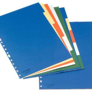 esselte separadores plastico a4 con cartulina indice blanco negro 10 pestañas multitaladro 5 colores