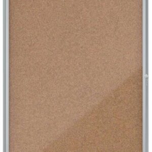 nobo vitrina para 9 hojas a4 con superficie de corcho 1000x752x37mm puerta de cristal de seguridad marco de aluminio color natural
