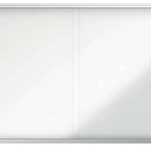nobo vitrina interior para 27 hojas a4 con superficie magnetica y puerta deslizante 997x2072x54mm marco de aluminio puertas de cristal de seguridad cerradura y llaves incluidas color blanco