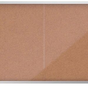 nobo vitrina interior 18 hojas a4 corcho puerta deslizante superficie autorregenerable aluminio color natural