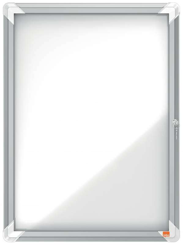 nobo vitrina exteriores 4 hojas a4 superficie blanca magnetica 532x692x45mm segura aluminio