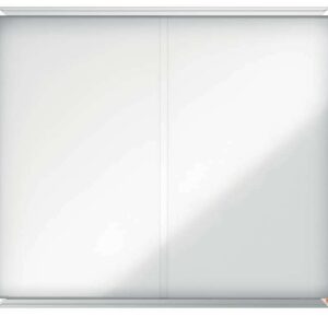 nobo premium plus vitrina magnetica de puerta corredera 15xa4 1140x970mm superficie magnetica blanco