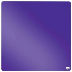 nobo tile mini pizarra magnetica 360x360mm sin marco almohadillas adhesivas e imanes diseño creativo y colorido color violeta