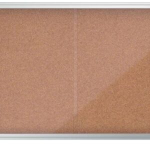 nobo premium plus vitrina de puerta corredera con fondo de corcho 8xa4 hojas tamaño 925x668mm superficie autorreparable color natural