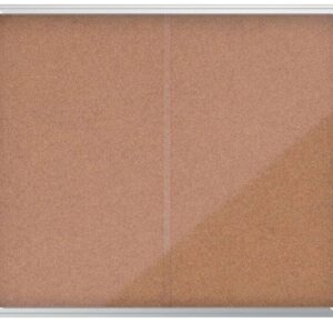 nobo premium plus vitrina de puerta corredera con fondo de corcho 15xa4 cerradura de esquina integrada superficie autorreparable natural