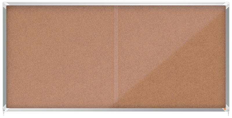nobo premium plus vitrina de puerta corredera con fondo de corcho 27xa4 seguridad y elegancia natural