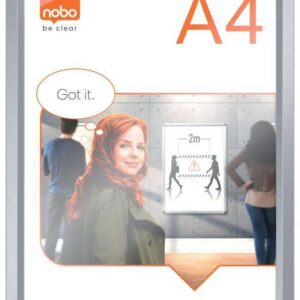 nobo porta posters clip aluminio a4 marco anodizado cambio rapido y sencillo blanco