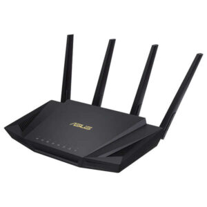 asus rt ax58u router ax 3000 wifi 6 dual band velocidad combinada de unos 3000mbps 4 puertos rj45 lan, 1 puerto rj45 wan 4 antenas externas