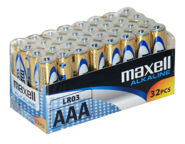 maxell pack de 32 pilas alcalinas lr03 aaa 1.5v
