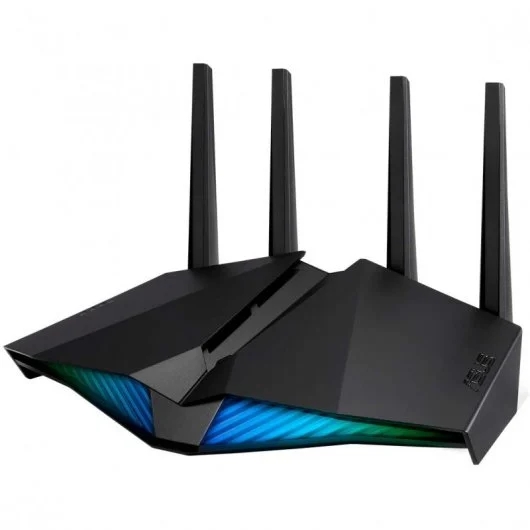 asus rt ax82u v2 router gaming ax5400 wifi 6 dual band velocidad hasta 5400mbps 4 puertos rj45 lan, 1 puerto rj45 wan, 1 puerto usb 3.2 iluminacion rgb 4 antenas externas