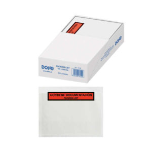 dohe caja de 250 sobres autoadhesivos packing list medidas 180x140mm