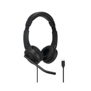 kensington h1000 auriculares con microfono usb c diadema ajustable almohadillas acolchadas controles en cable cable trenzado de 1.80m color negro