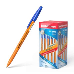 erichkrause r 301 boligrafo orange punta de 0.7mm trazo de 0.35mm tapa ventilada cuerpo opaco naranja color azul