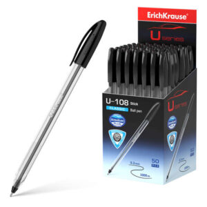 erichkrause u 108 boligrafo clasico punta de bola 1.0mm trazo de 0.3mm tapa ventilada ultra glide technology color negro