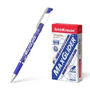erichkrause boligrafo maxglider ultra glide technology cuerpo redondo con grip de goma tinta azul