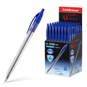 erichkrause boligrafo automatico u 208 classic matic ultra glide technology cuerpo transparente con grip color azul