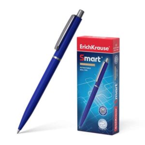 erichkrause boligrafo automatico smart recargable con clip metalico punta de 07mm tinta de secado rapido cuerpo opaco y satinado color azul