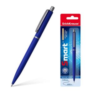 erichkrause smart boligrafo retractil con clip metalico punta de 07mm trazo de 0.35mm tinta de secado rapido color azul