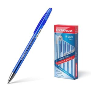 erichkrause r 301 original boligrafo de tinta de gel punta 0.5mm trazo 0.4mm cuerpo translucido tintado grip perfilado comodo secado rapido color azul