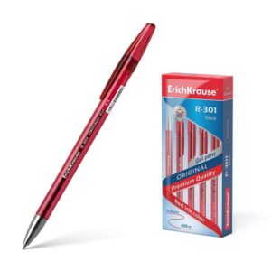 erichkrause r 301 original boligrafo de tinta de gel punta 0.5mm trazo 0.4mm cuerpo translucido tintado grip perfilado comodo secado rapido color rojo