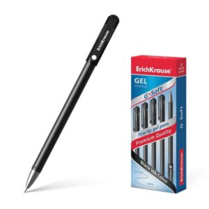 erichkrause boligrafo de gel g soft revestimiento soft touch punta fina de tipo aguja tinta de secado rapido color negro