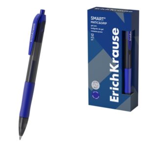 erichkrause smart gel boligrafo retractil punta de 0.5mm trazo de 0.4mm cuerpo translucido redondo tinta de gel de secado rapido color azul