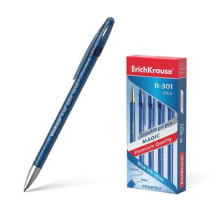 erichkrause r 301 magic gel boligrafo borrable tinta gel punta de 0.5mm trazo de 0.4mm cuerpo semitransparente con efecto brillante color azul