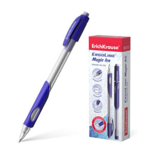 erichkrause boligrafo de gel borrable ergoline magic ice punta de 0,5mm tinta de gel de secado rapido cuerpo semitransparente color azul