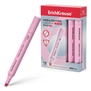 erichkrause visioline v 17 pastel marcador fluorescente punta biselada trazo de 0.6 a 4.5mm tinta a base de agua color rosa pastel