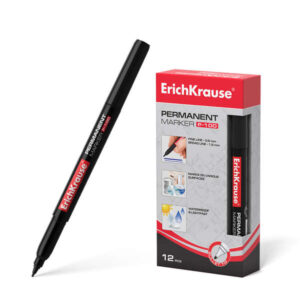 erichkrause p 100 marcador permanente punta fina trazo de 0.5 a 1.2mm resistente al agua y a los rayos uv color negro