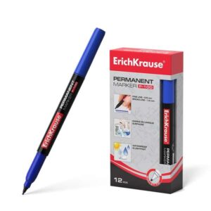 erichkrause p 100 marcador permanente punta fina trazo de 0.5 a 1.2mm resistente al agua y a los rayos uv color azul