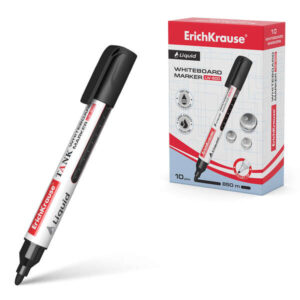 erichkrause liquid lw 600 marcador de pizarra blanca tinta liquida a base de alcohol punta en forma de bala ancho de linea 2.5mm color negro