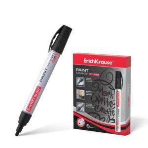 erichkrause pt 350 marcador de pintura punta en forma de bala trazo de 1.5 2.5mm sistema de suministro de tinta de valvula cuerpo de aluminio resistente color negro