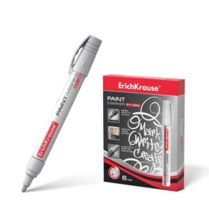 erichkrause pt 350 marcador de pintura punta en forma de bala trazo de 1.5 2.5mm sistema de suministro de tinta de valvula cuerpo de aluminio resistente color blanco