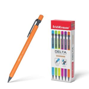 erichkrause delta portaminas 0.5mm hb para minas de 0.5mm goma de borrar forma triangular ergonomica colores neon brillantes surtidos