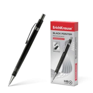 erichkrause portaminas black pointer 05 mm estilo clasico con detalles de metal boquilla retractil dureza hb minas de 05 mm color negro