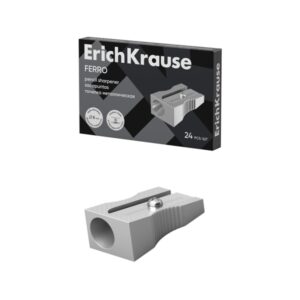 erichkrause ferro sacapuntas de aluminio con agarre ergonomico orificio de 8mm cuchilla de acero al carbono color aluminio