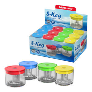erichkrause s keg sacapuntas con deposito 1 orificio cuchilla de acero al carbono colores surtidos