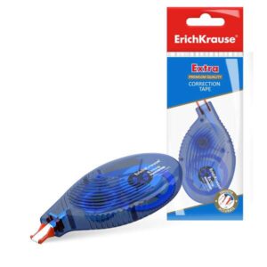 erichkrause cinta correctora extra 5mm x 8m ideal para correccion rapida y segura compatible con cualquier tipo de tinta y color secado inmediato permite escritura sobre la correccion color blanco
