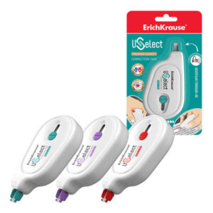erichkrause cinta correctora uselect adecuada para uso ambidiestro aplicador giratorio control de cinta secado inmediato color/diseño variado