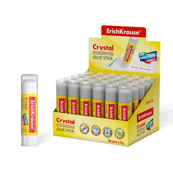erichkrause crystal pegamento en barra super fuerte 8gr consumo economico adhesion rapida y fiable color transparente