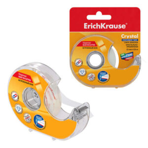 erichkrause cinta adhesiva con aplicador crystal 12mmx25m facil de usar transparente