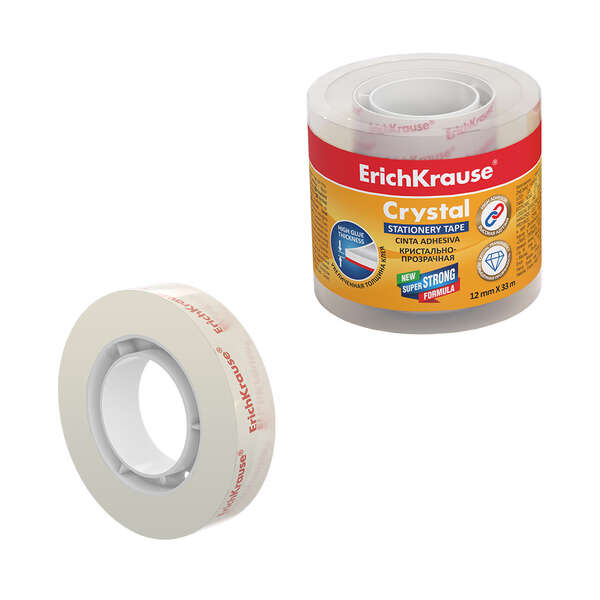erichkrause cinta adhesiva crystal 12mmx33m transparente