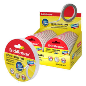erichkrause cinta adhesiva de doble cara 12mmx10m expositor 24 uds. transparente